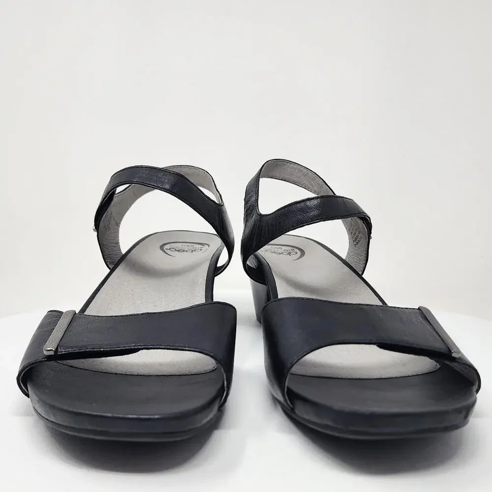 ABEO B.I.O. System Ruby Sandal 11 Narrow Black Leather Block Heel Comfort Shoes